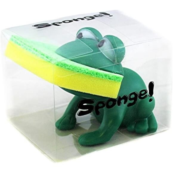 Animal Shape Novelty Kitchen Sponge Holder and Sponge Choice of Frog or Duck - Picture 5 of 6